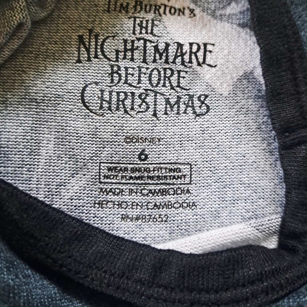 DISNEY NIGHTMARE BEFORE CHRISTMAS HALLOWEEN PJ SET SZ 6T - Picture 3 of 4